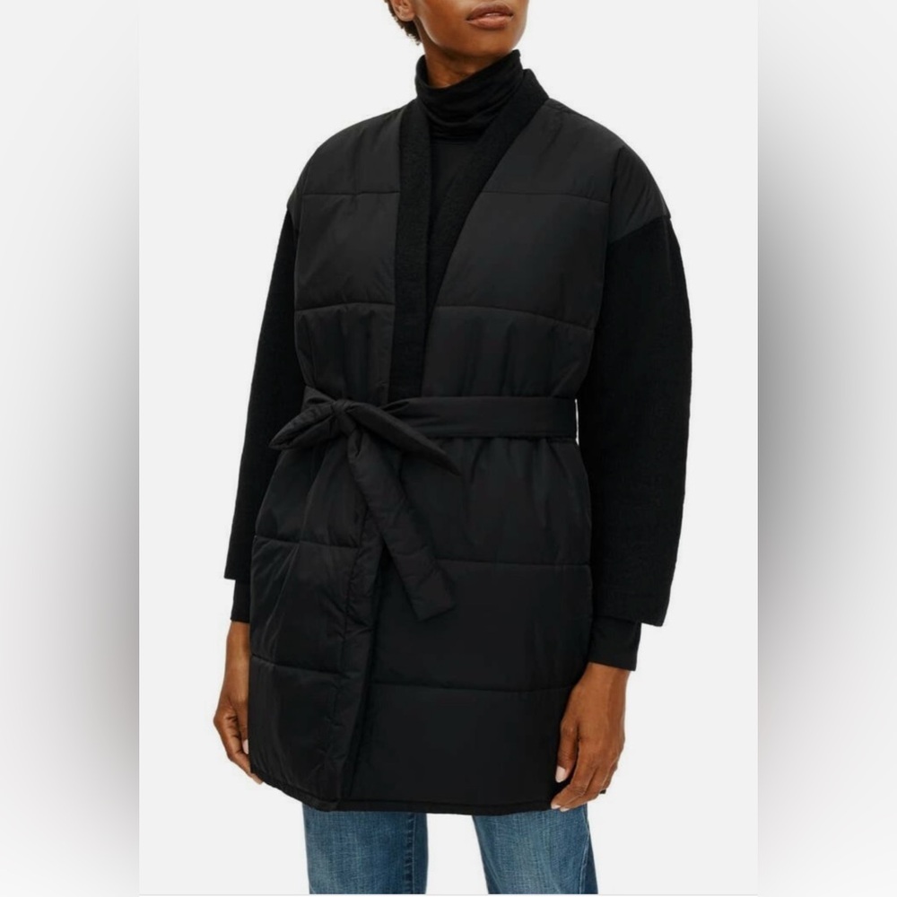 Eileen Fisher Black Belted Jacket